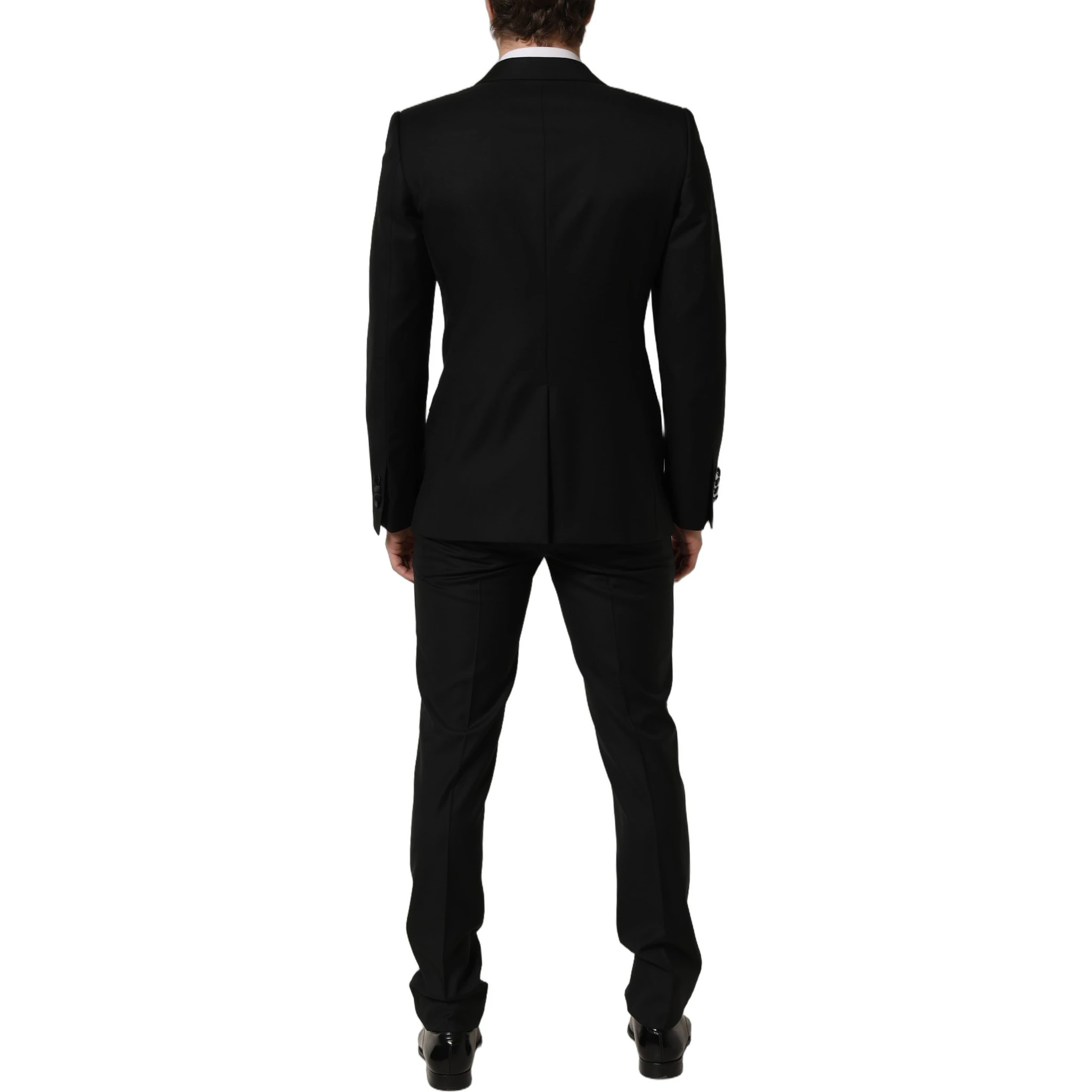 Black Wool Slim Fit Formal 2 Piece Men Suit