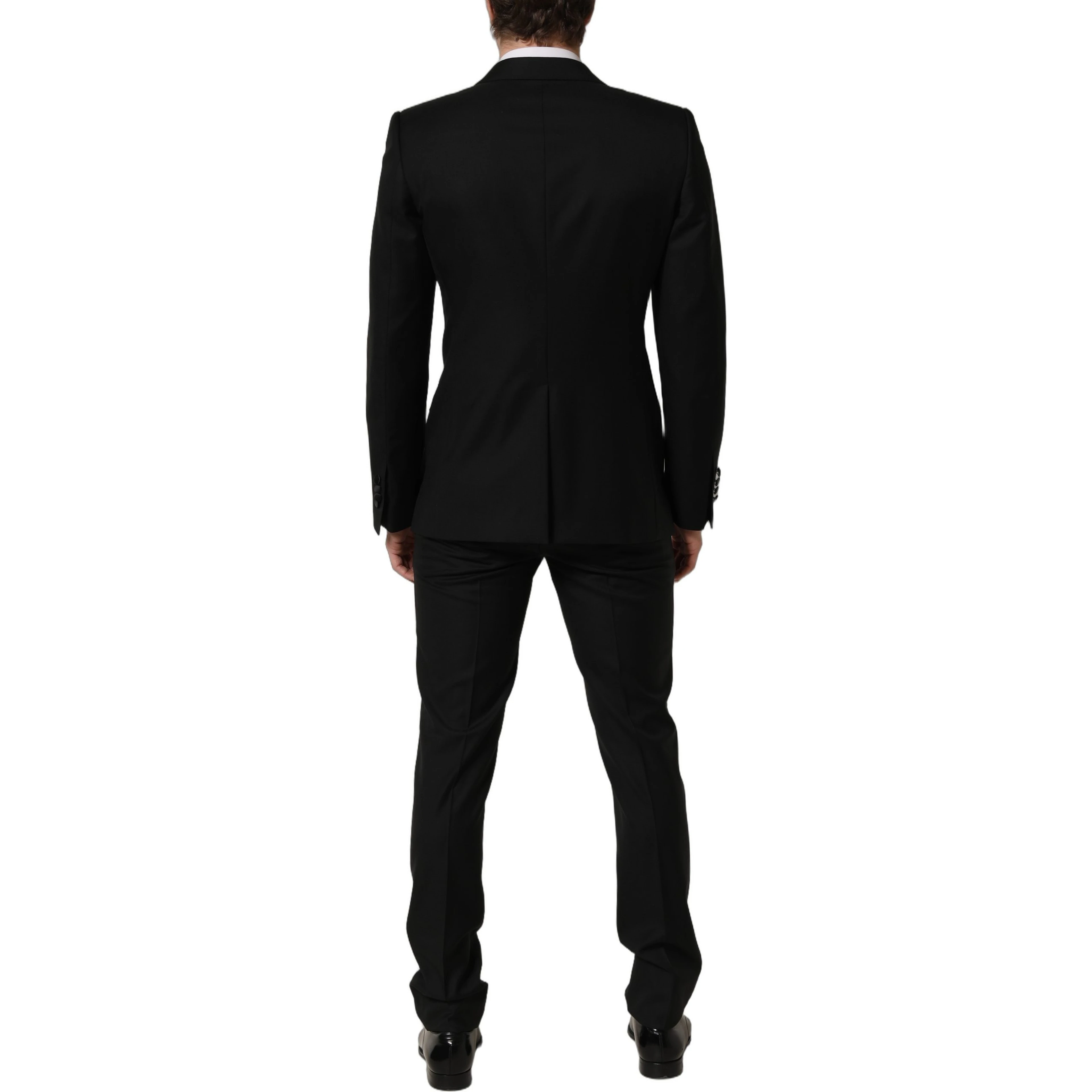 Black Wool Slim Fit Formal 2 Piece Men Suit