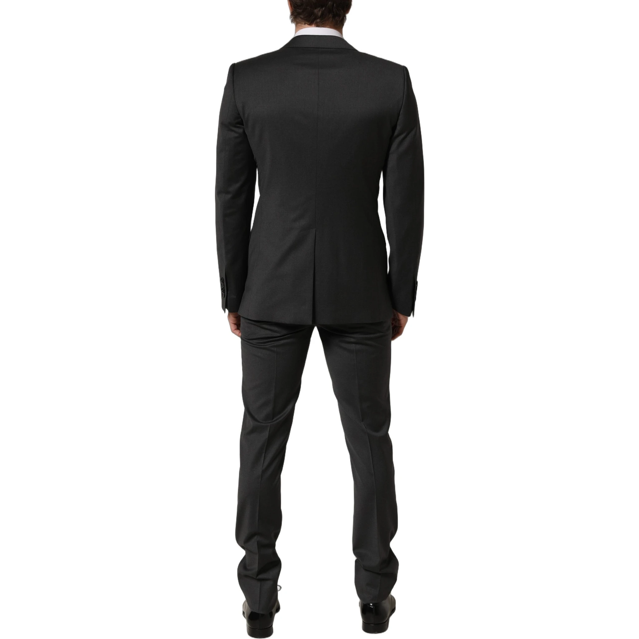 Gray Wool Slim Fit Formal 2 Piece Men Suit