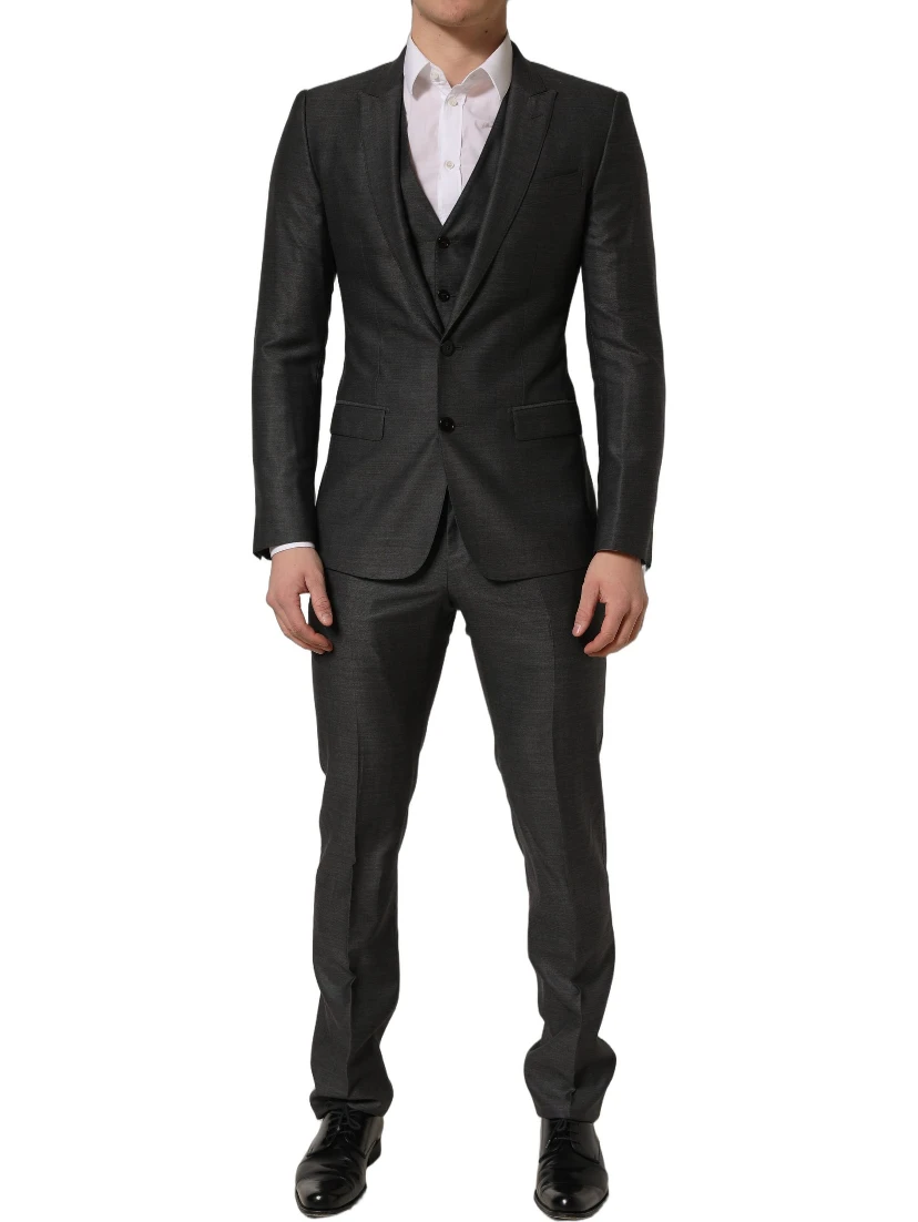 Gray MARTINI Slim Fit Formal 3 Piece Suit