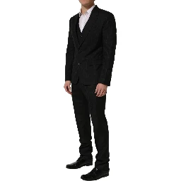 Black Stripes Slim Fit Formal 3 Piece Suit
