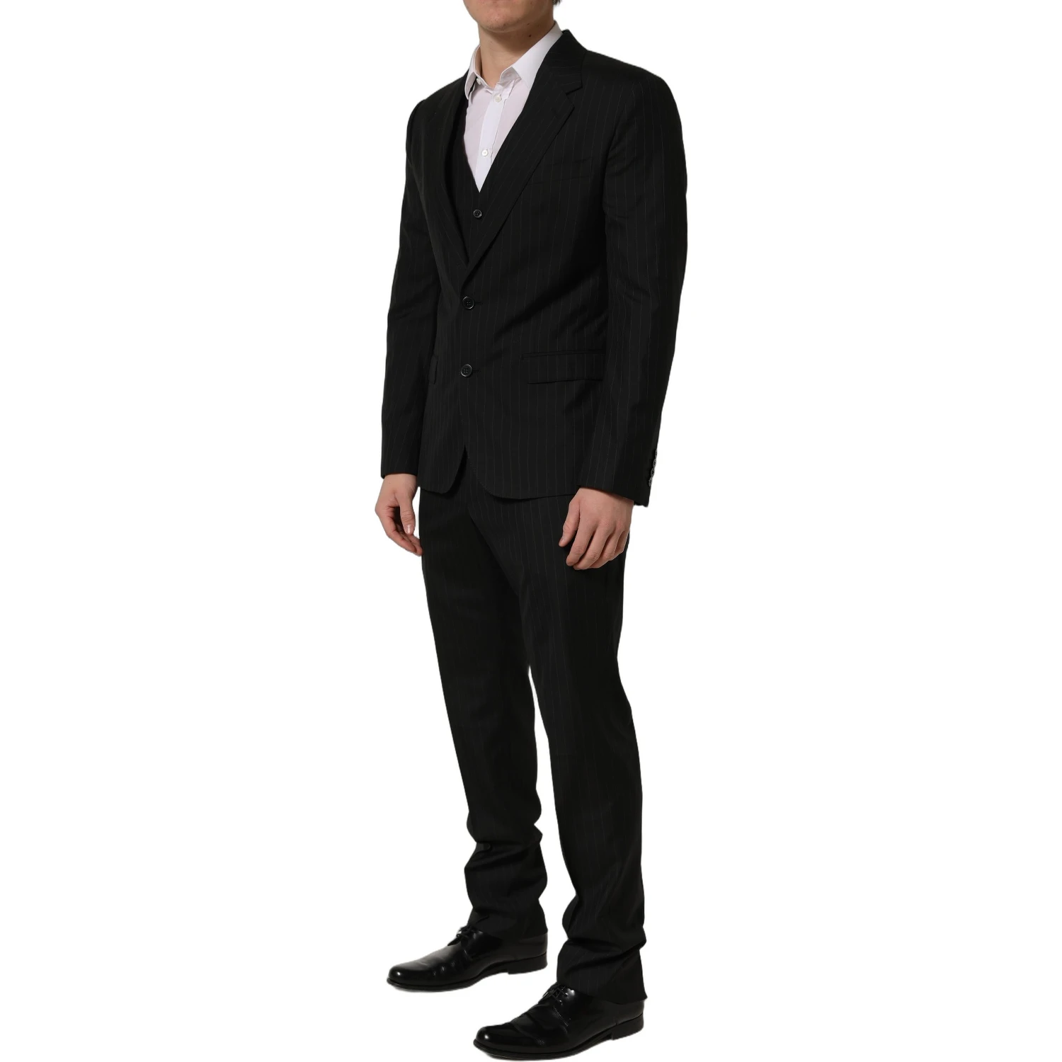 Black Stripes Slim Fit Formal 3 Piece Suit