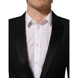 Black Wool Slim Fit Formal 2 Piece Men Suit