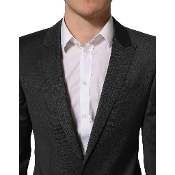 Gray Wool Slim Fit Formal 2 Piece Men Suit