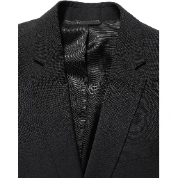 Black Wool Slim Fit Formal 2 Piece Men Suit