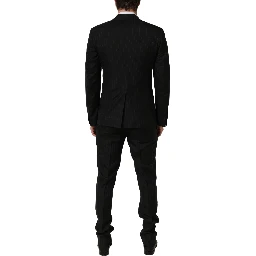 Black Stripes Slim Fit Formal 3 Piece Suit