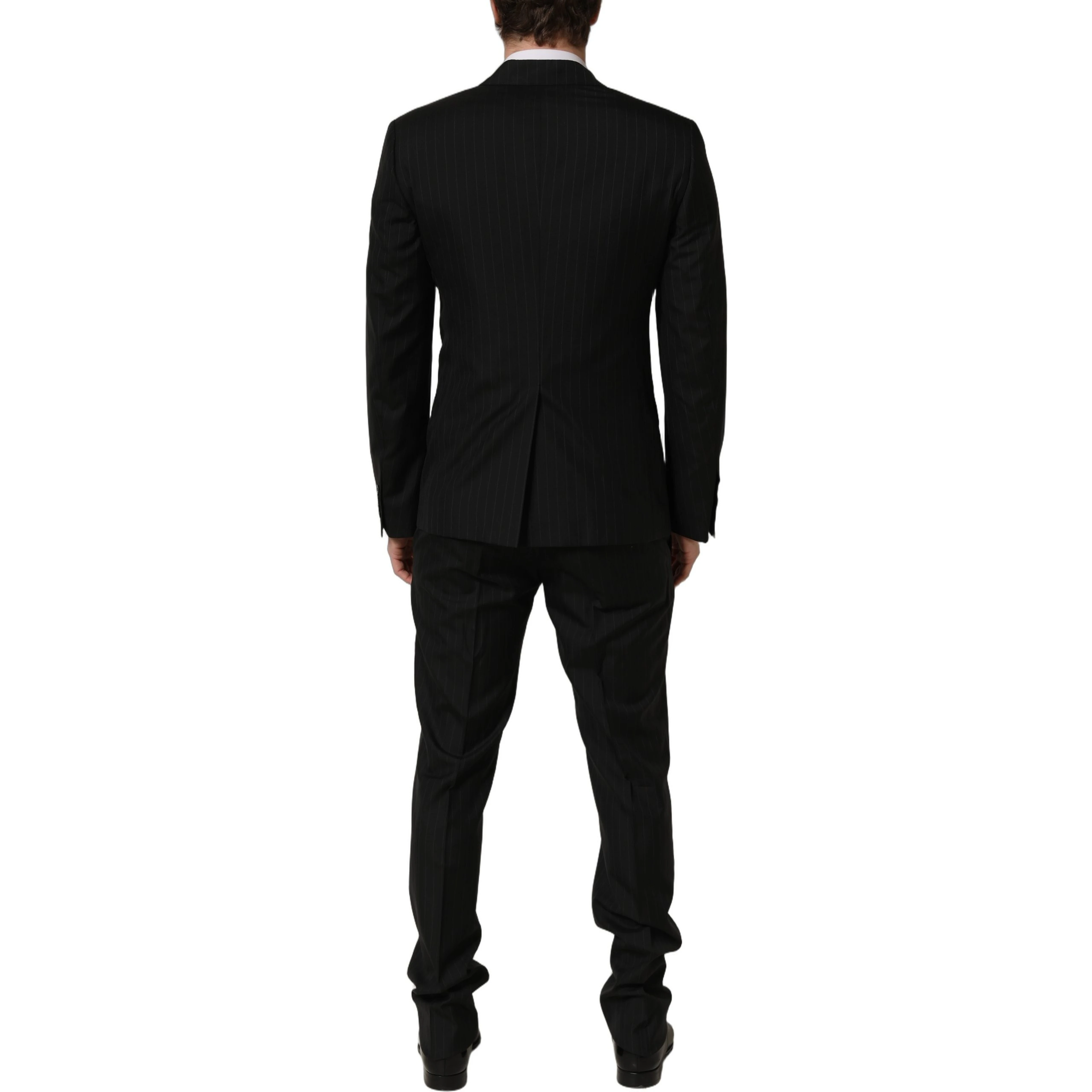 Black Stripes Slim Fit Formal 3 Piece Suit