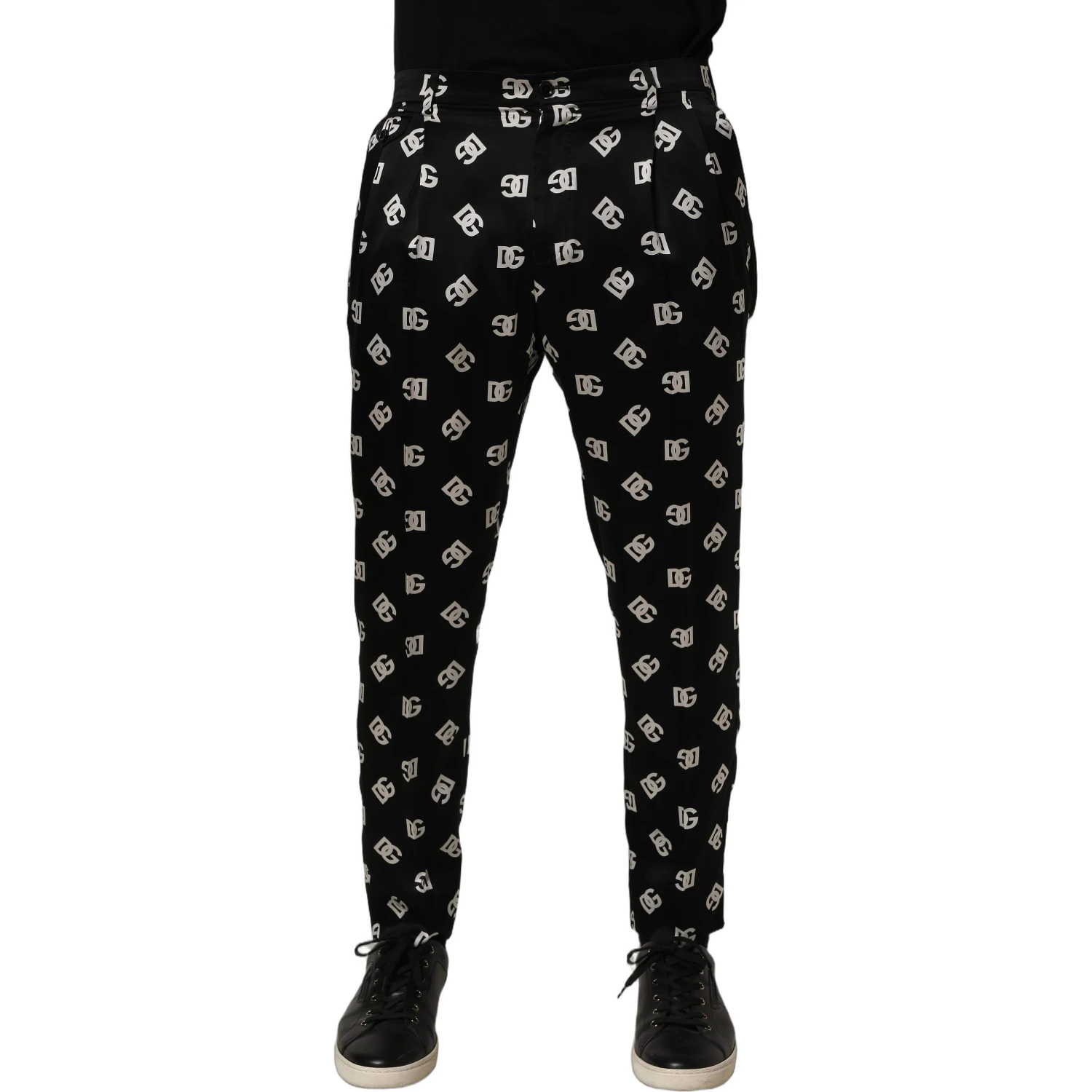 Black Silk Skinny Leg Dress Men Trouser Pants