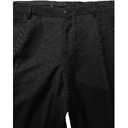 Black Wool Skinny Leg Dress Trouser Pants