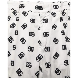 White Logo Skinny Leg Dress Men Trouser Pants