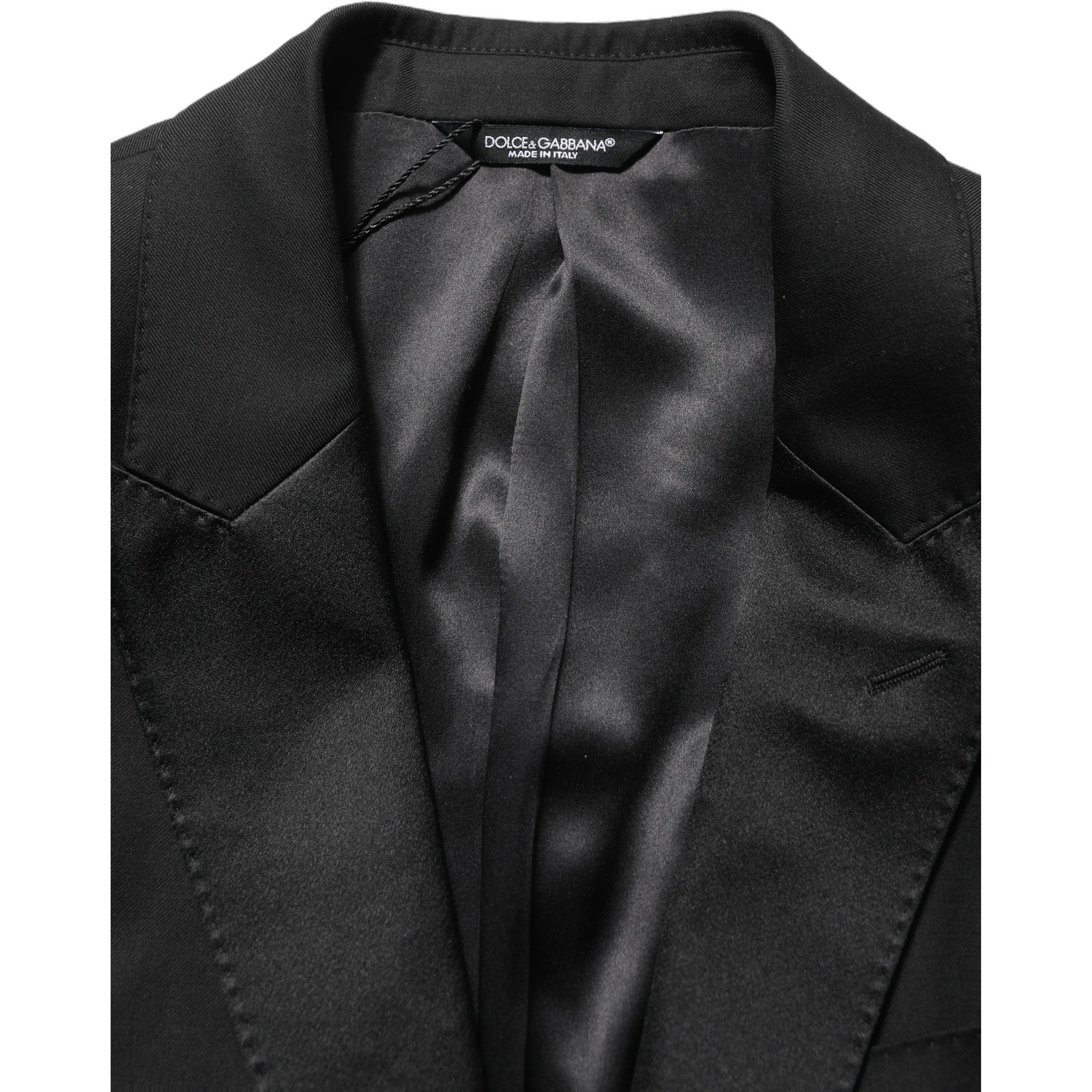 Black Wool Slim Fit Formal 2 Piece Men Suit