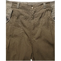 Brown Mid Waist Straight Cargo Trouser Pants