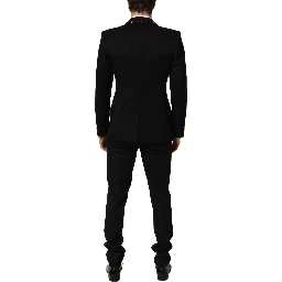 Black Wool Crystal Embellished 2 Piece Suit