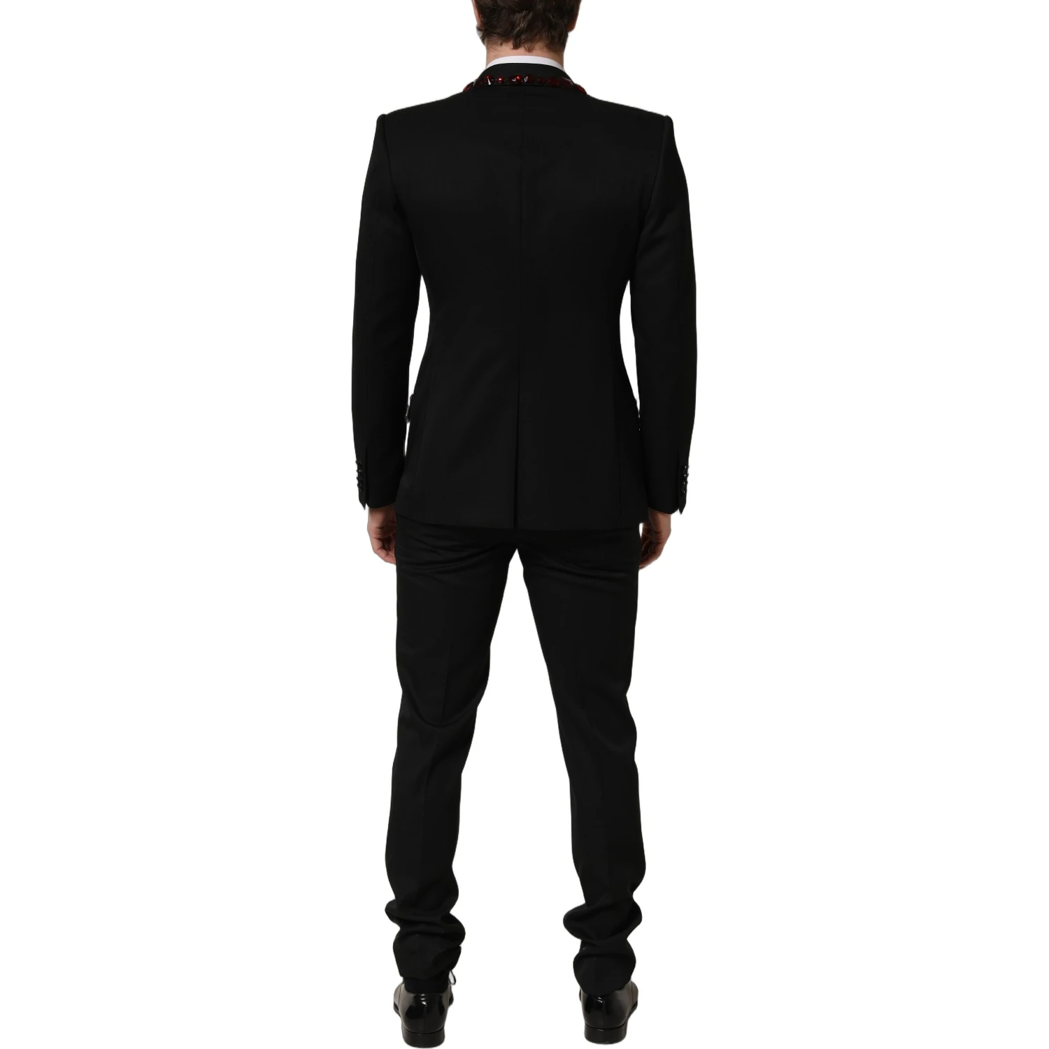 Black Wool Crystal Embellished 2 Piece Suit
