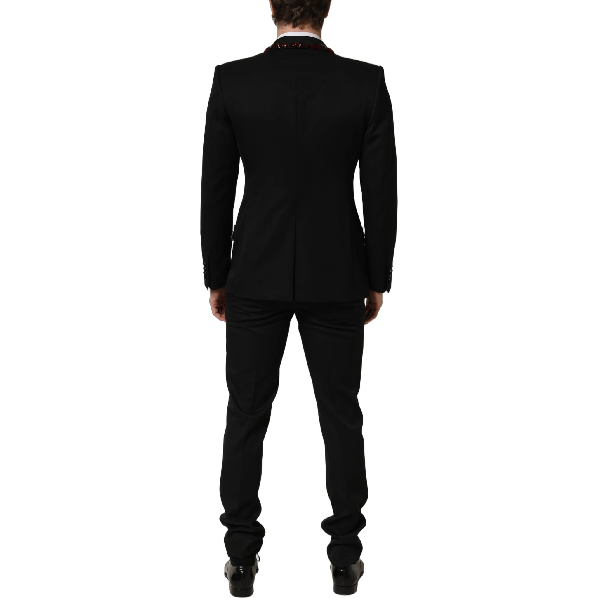 Black Wool Crystal Embellished 2 Piece Suit