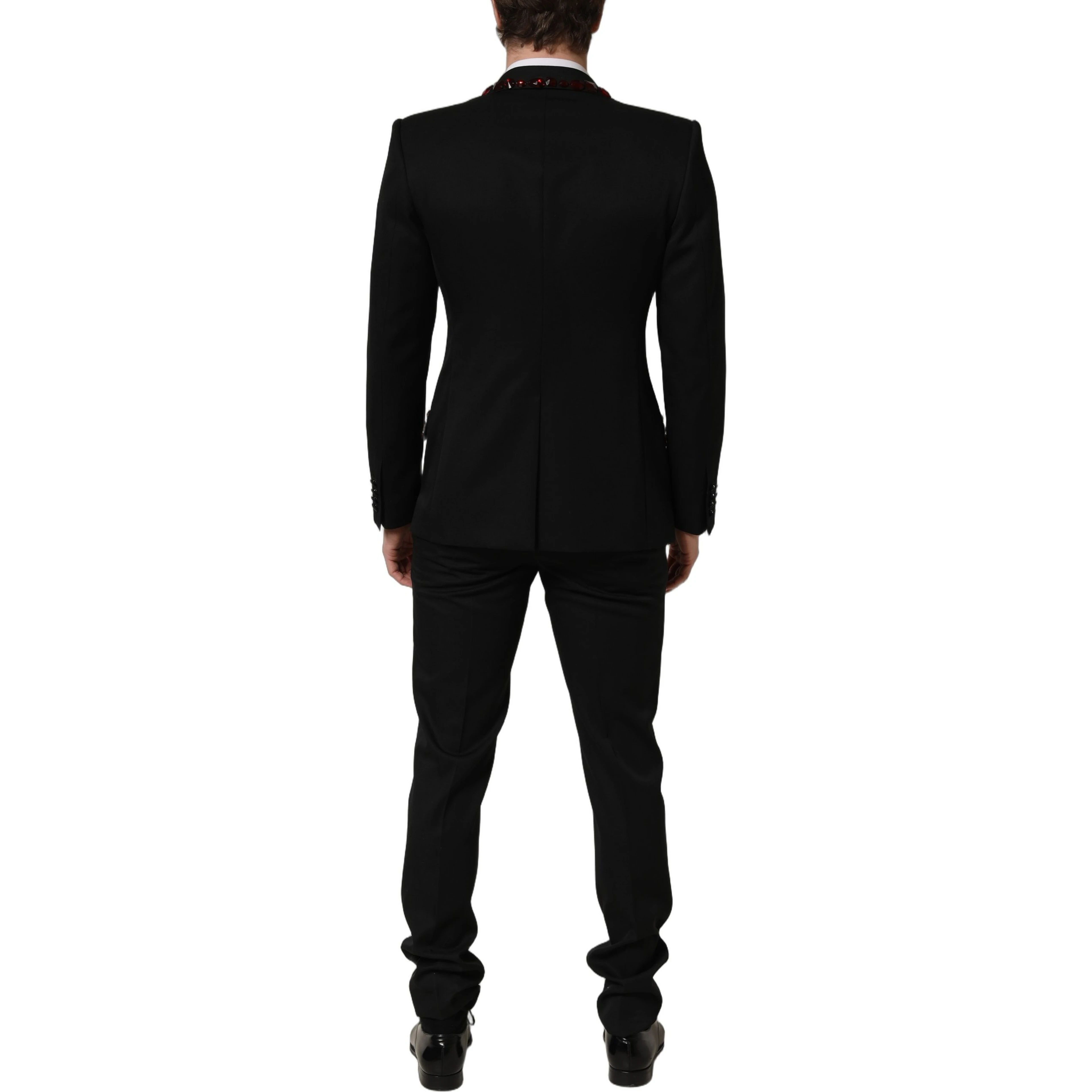 Black Wool Crystal Embellished 2 Piece Suit