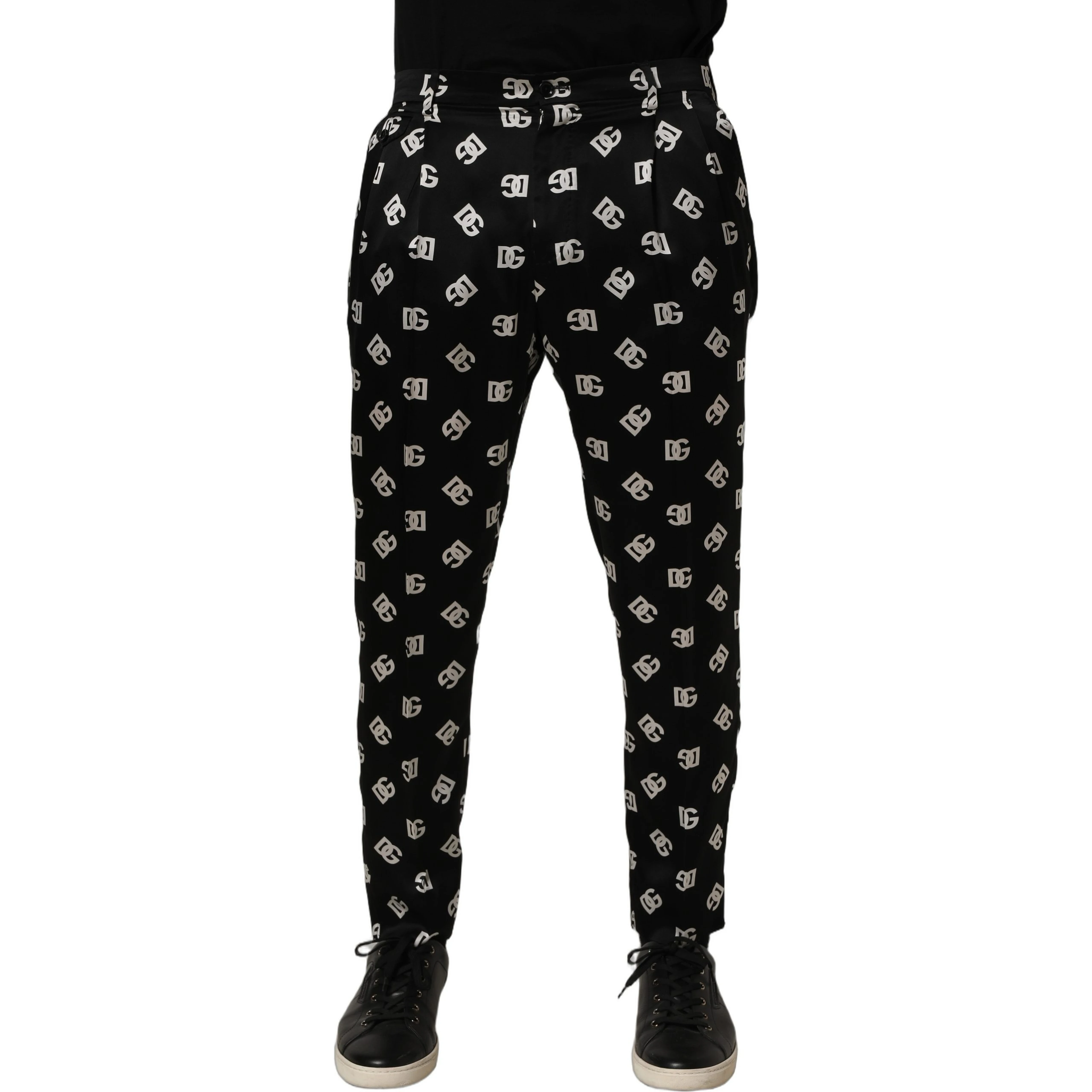 Black Silk Skinny Leg Dress Men Trouser Pants