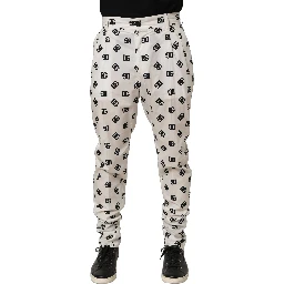 White Logo Skinny Leg Dress Men Trouser Pants