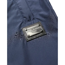 Dark Blue Polyester Jogger Sweatpants Pants