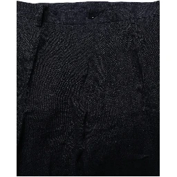 Black Linen Straight Leg Dress Trouser Pants
