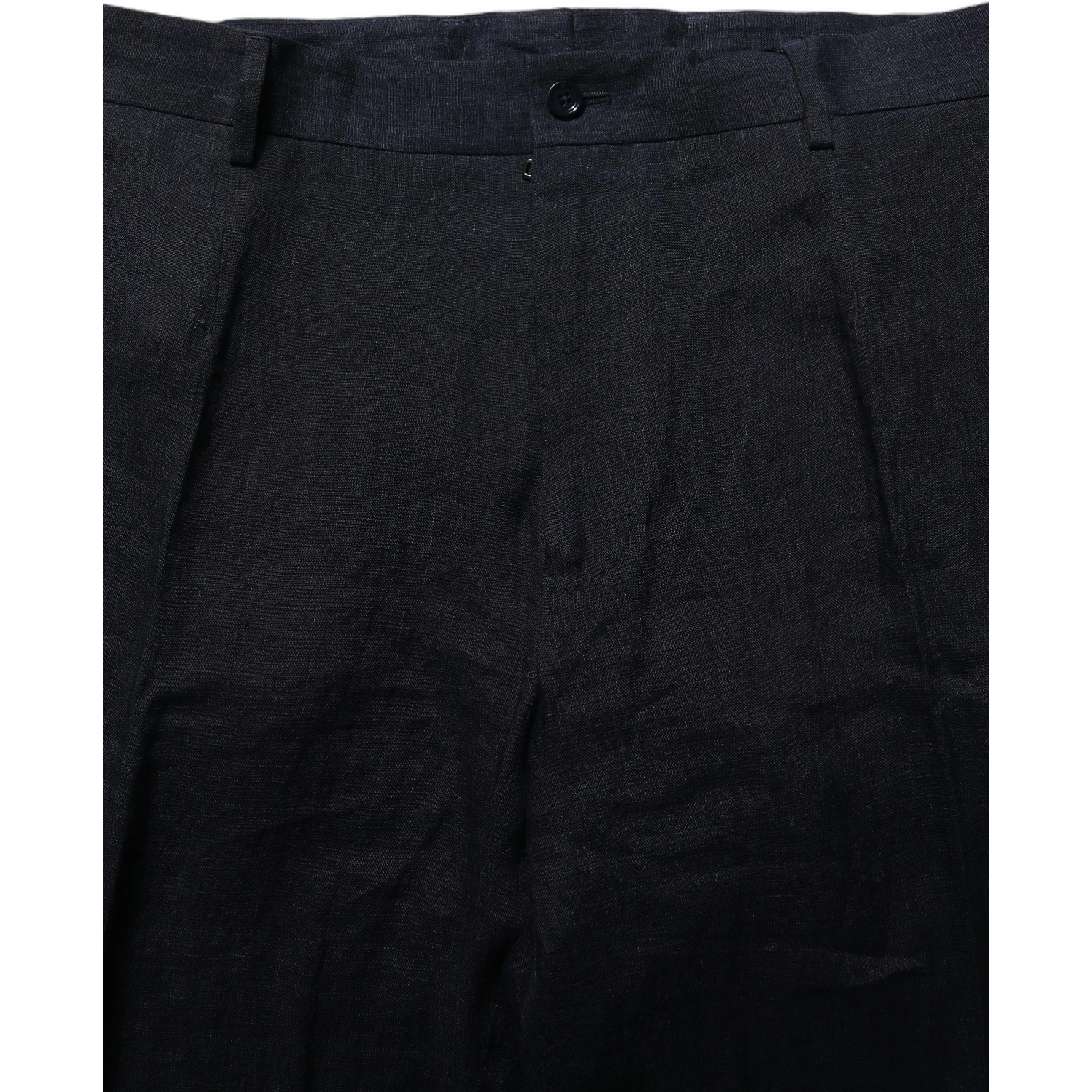 Black Linen Straight Leg Dress Trouser Pants