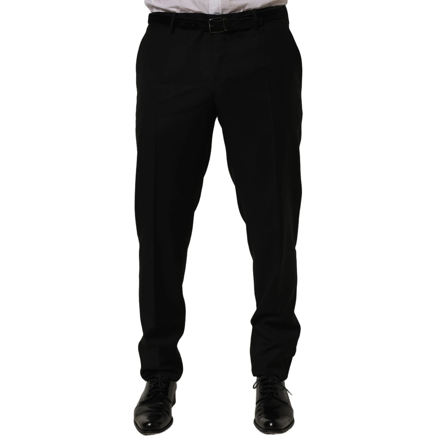 Black Wool Skinny Leg Dress Trouser Pants