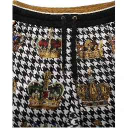 Multicolor Houndstooth Crown Men Sweatpants Pants
