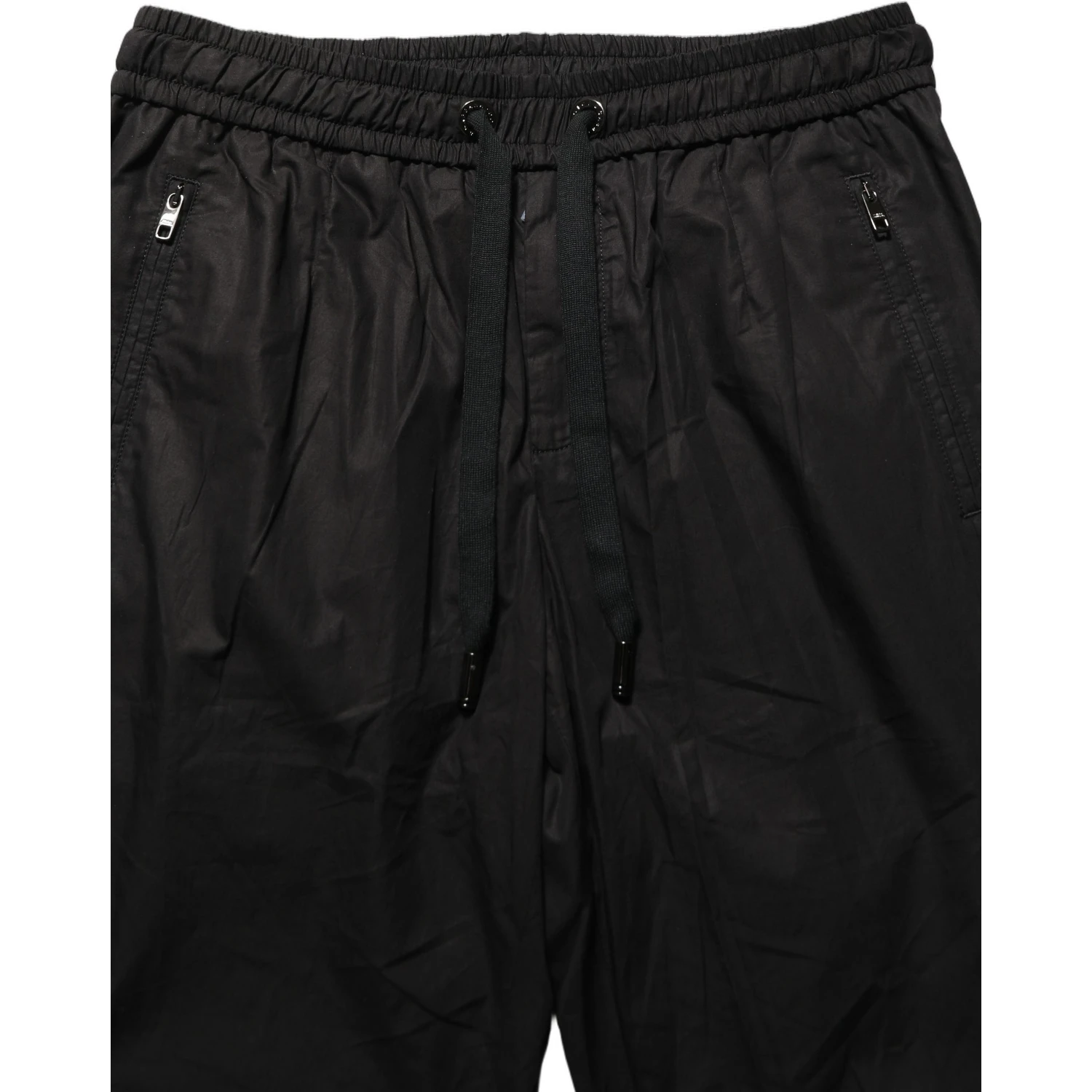 Black Cotton Mid Waist Jogger Sweatpants Pants