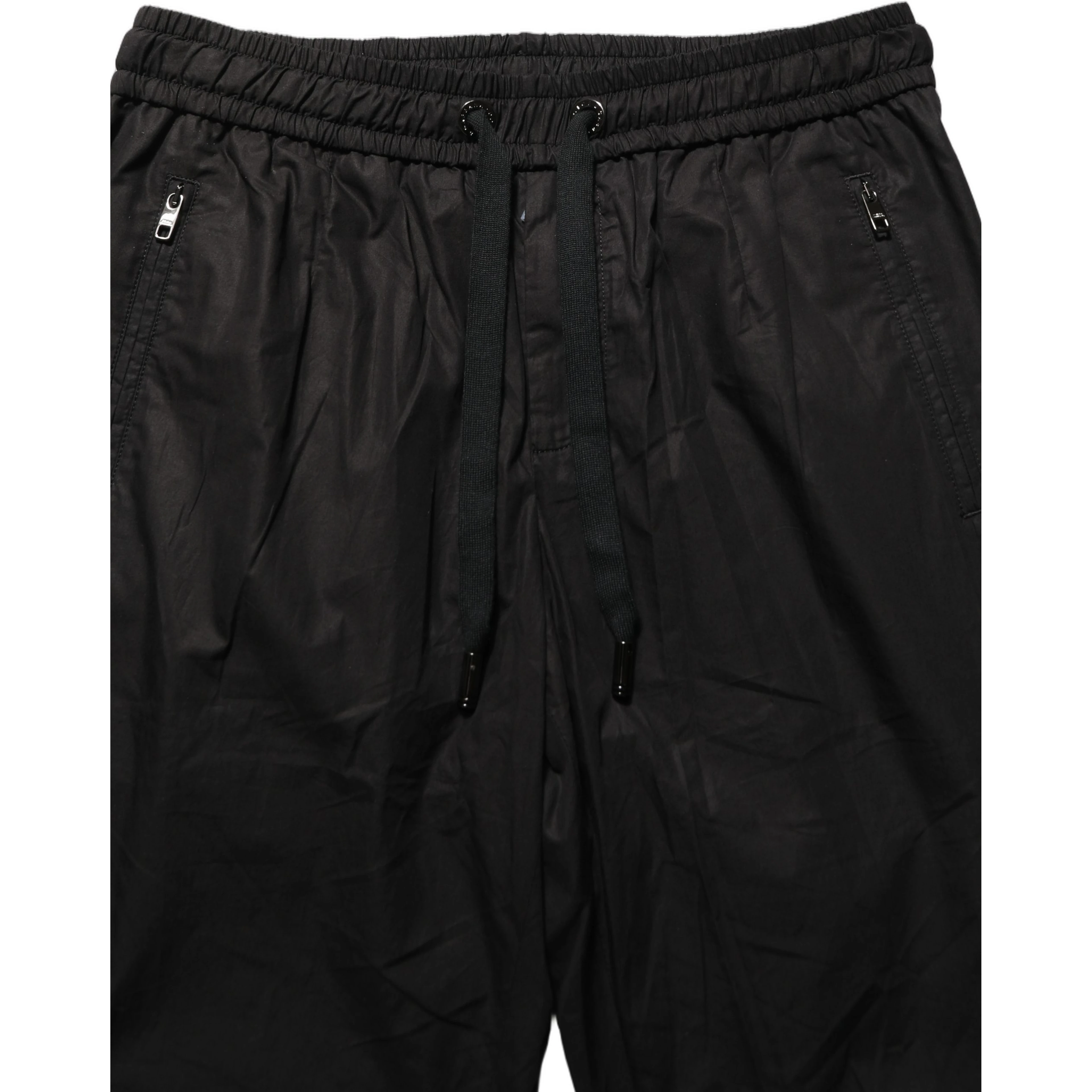 Black Cotton Mid Waist Jogger Sweatpants Pants
