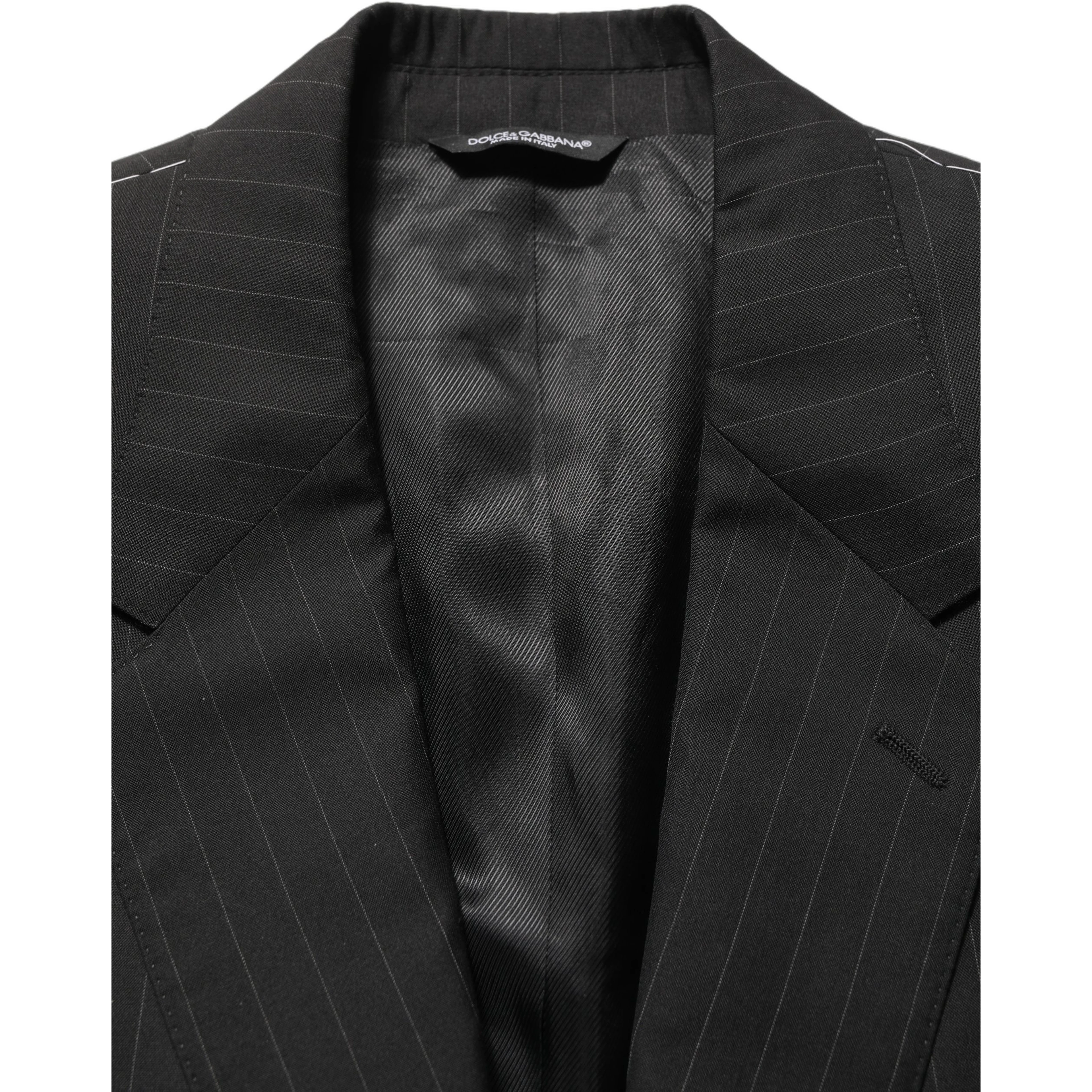 Black Stripes Slim Fit Formal 3 Piece Suit