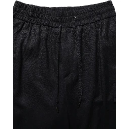 Black Mid Waist Cargo Jogger Sweatpants Pants