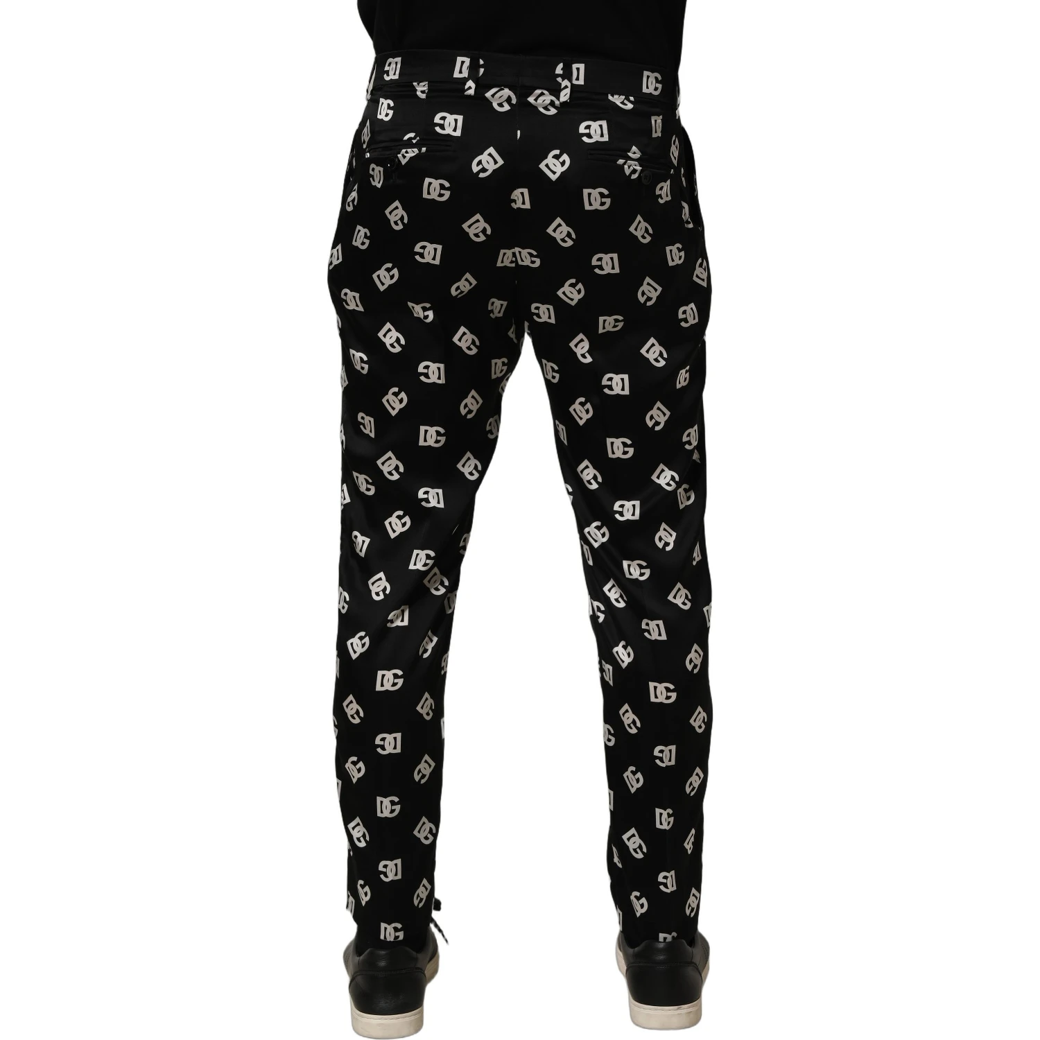 Black Silk Skinny Leg Dress Men Trouser Pants