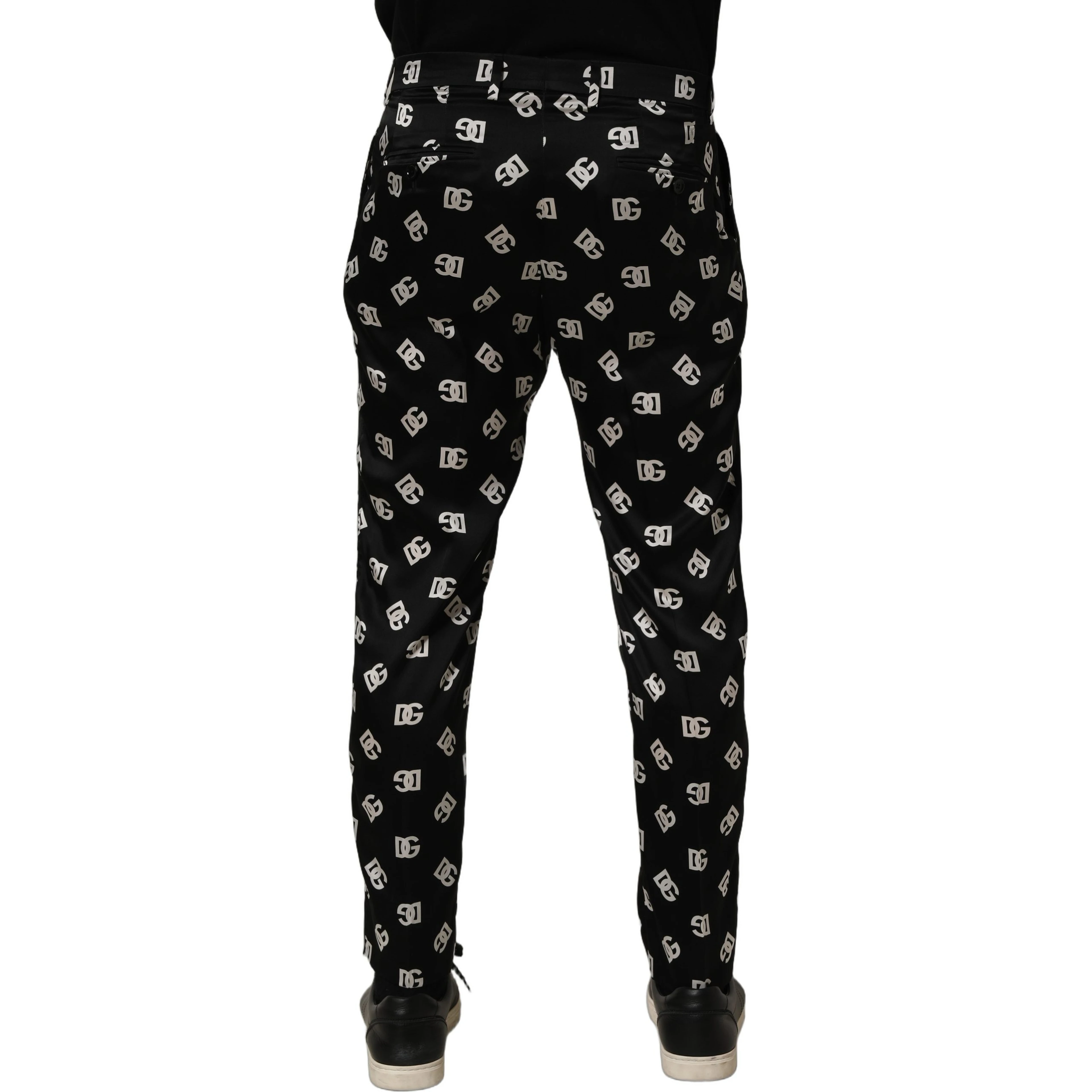 Black Silk Skinny Leg Dress Men Trouser Pants