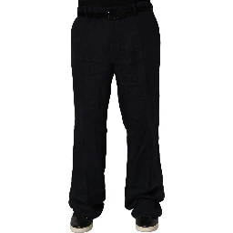 Black Linen Straight Leg Dress Trouser Pants