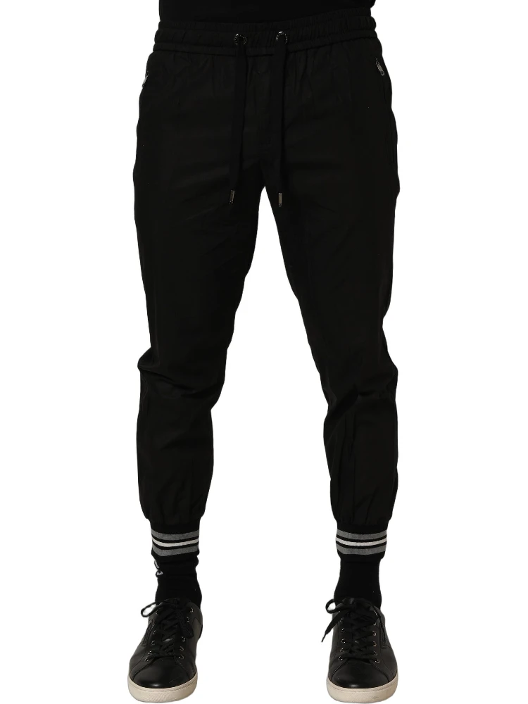 Black Cotton Mid Waist Jogger Sweatpants Pants alternative