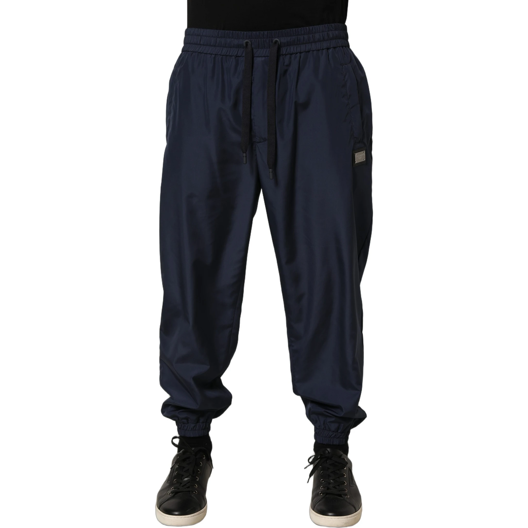 Dark Blue Polyester Jogger Sweatpants Pants