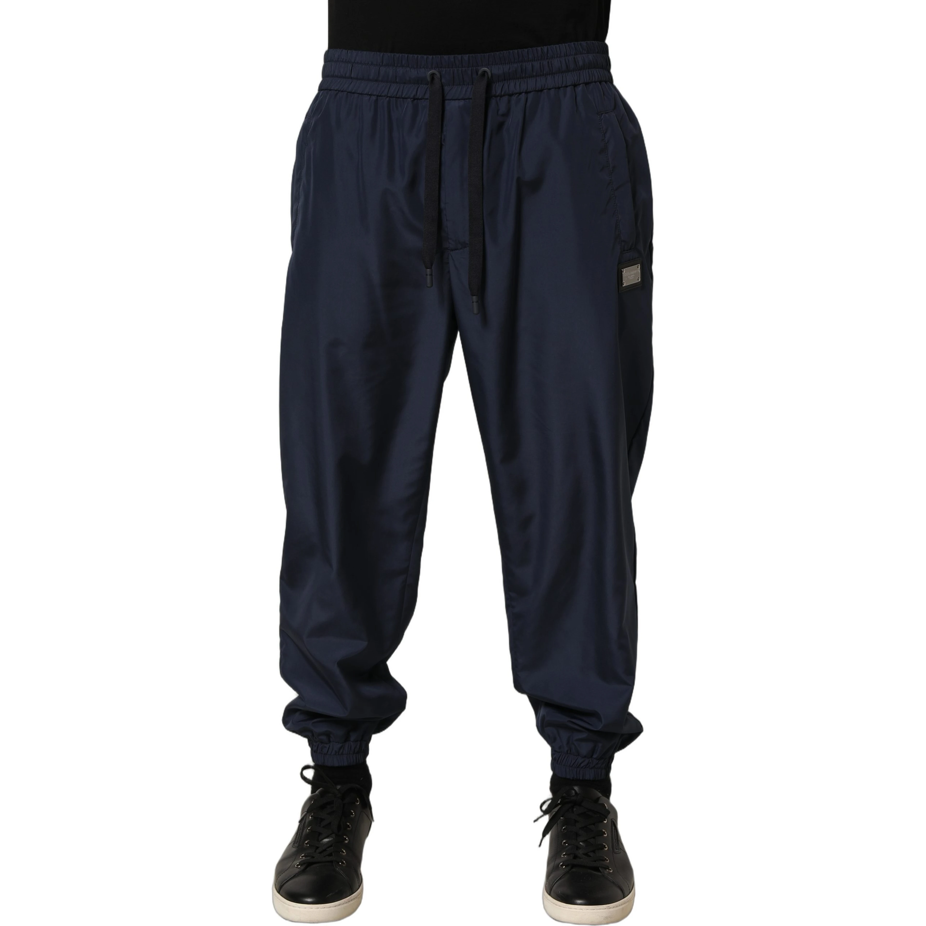 Dark Blue Polyester Jogger Sweatpants Pants