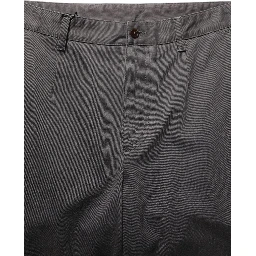 Dark Gray Cotton Straight Chino Trouser Pants