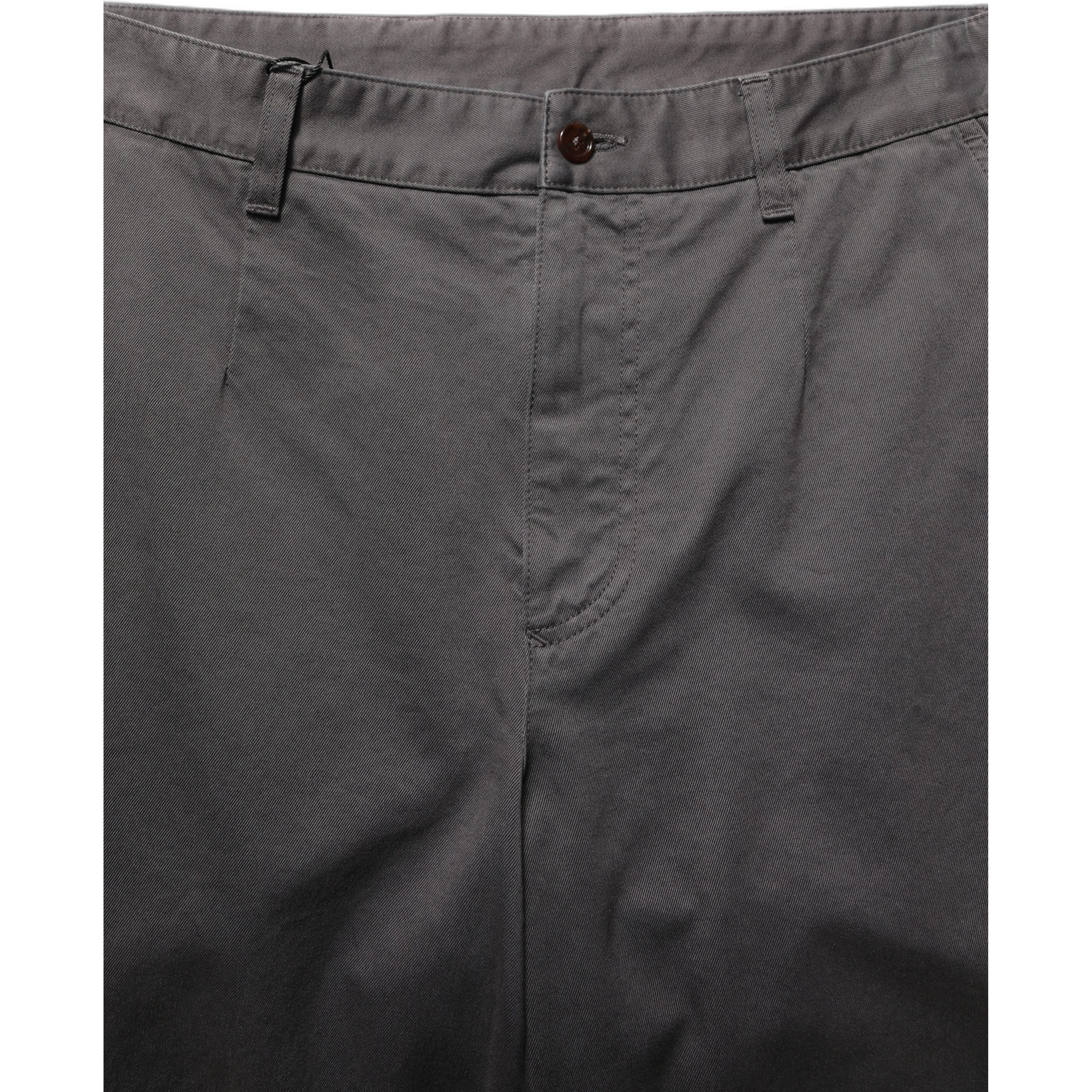 Dark Gray Cotton Straight Chino Trouser Pants