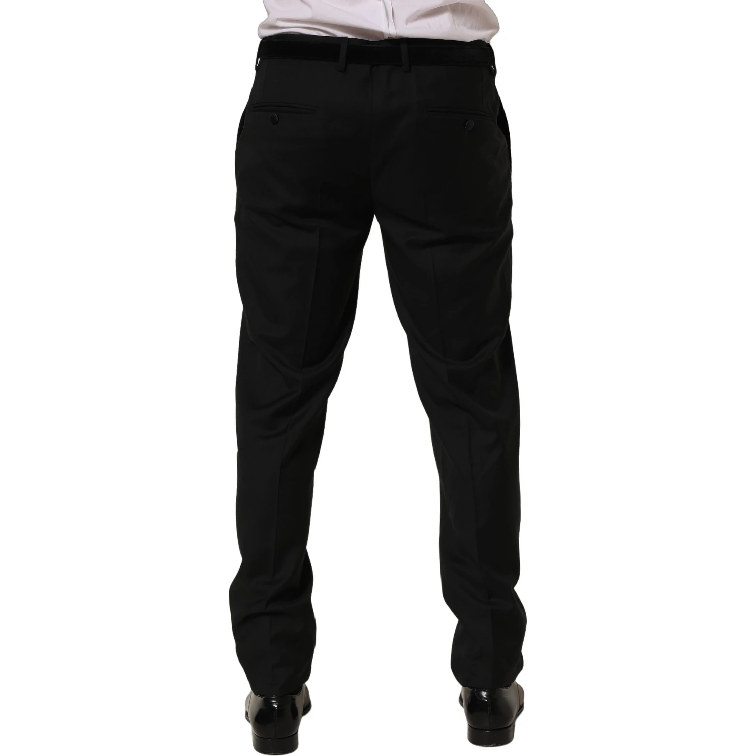 Black Wool Skinny Leg Dress Trouser Pants
