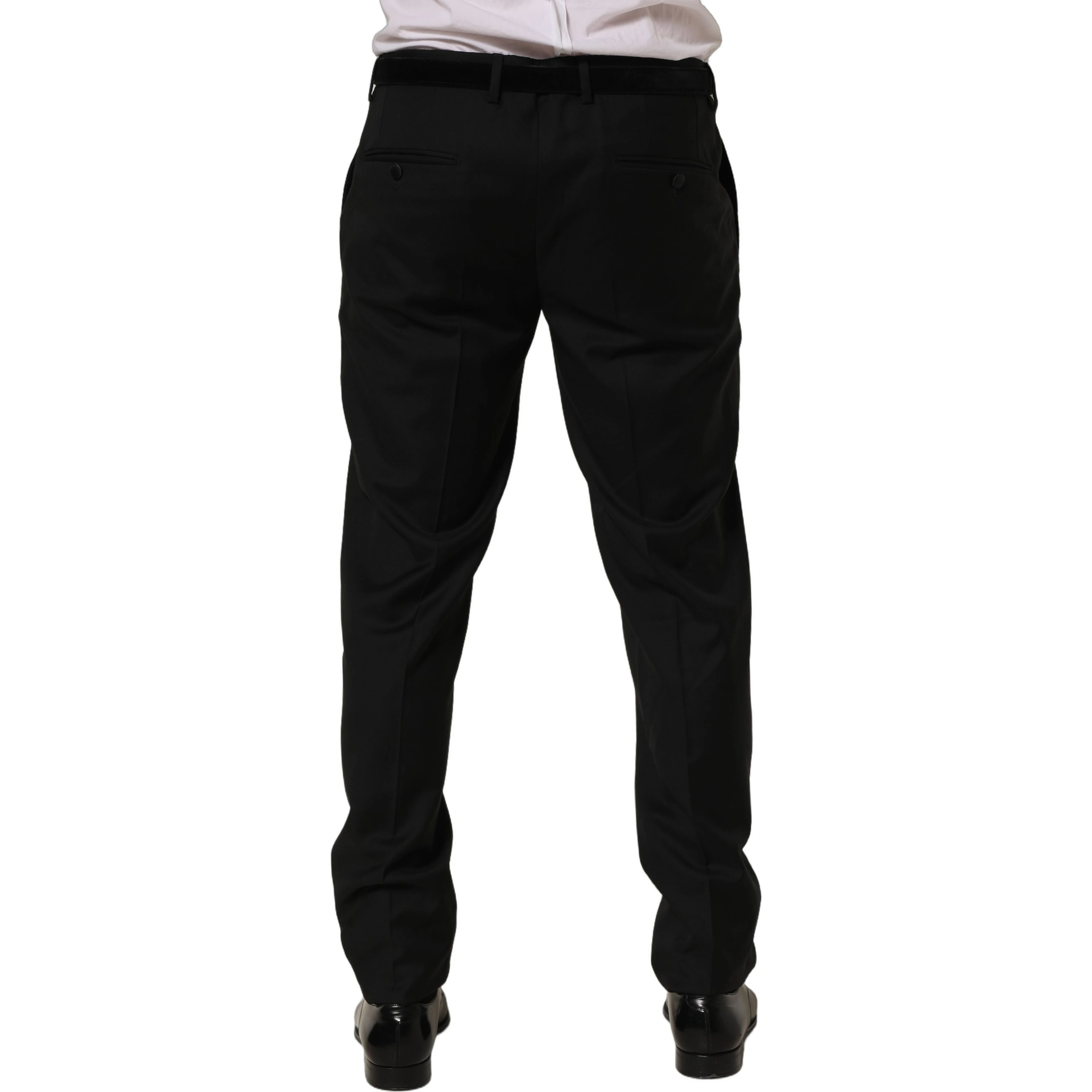 Black Wool Skinny Leg Dress Trouser Pants