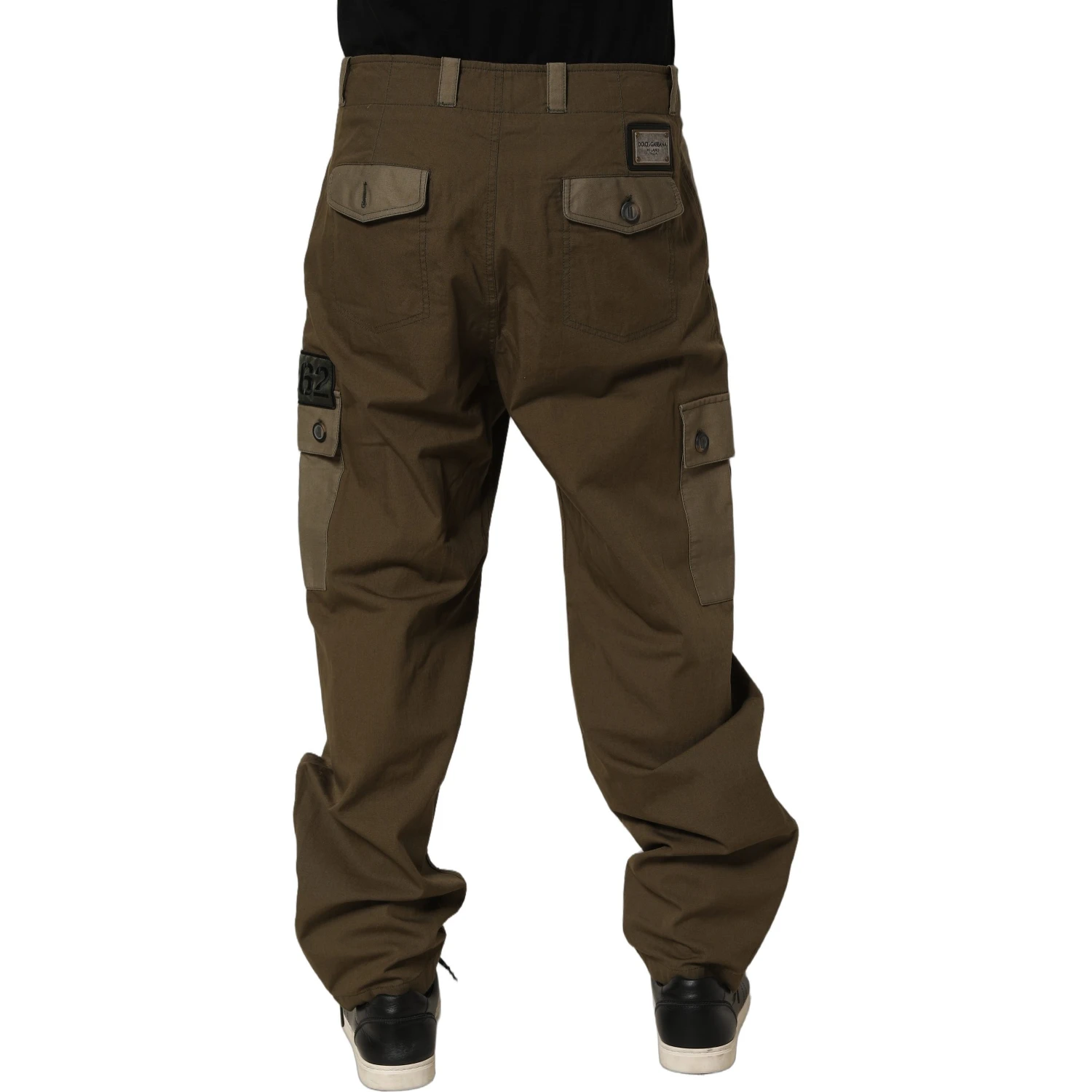 Brown Mid Waist Straight Cargo Trouser Pants