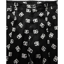 Black Silk Skinny Leg Dress Men Trouser Pants