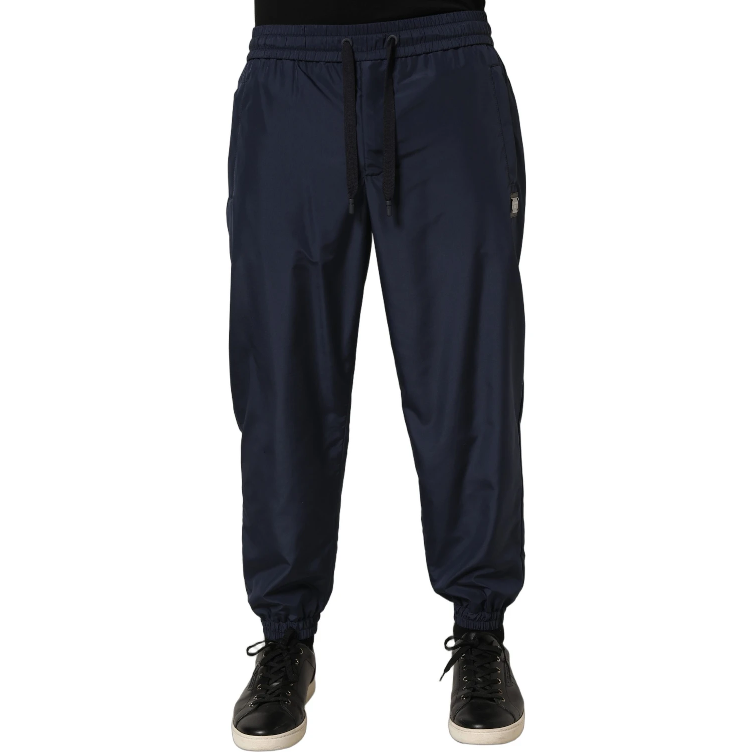 Dark Blue Polyester Jogger Sweatpants Pants