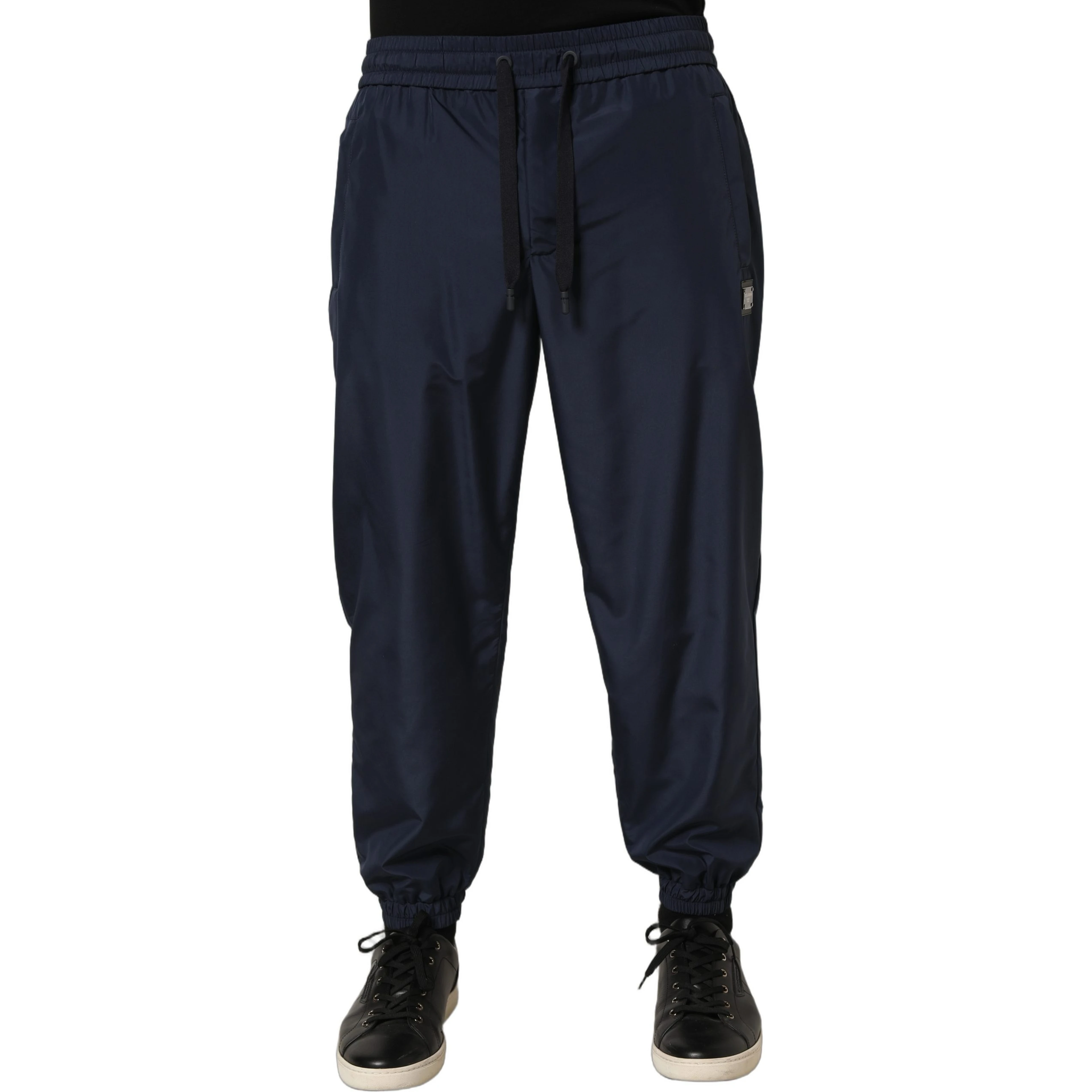 Dark Blue Polyester Jogger Sweatpants Pants