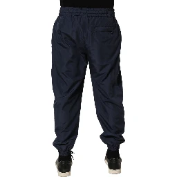 Dark Blue Polyester Jogger Sweatpants Pants