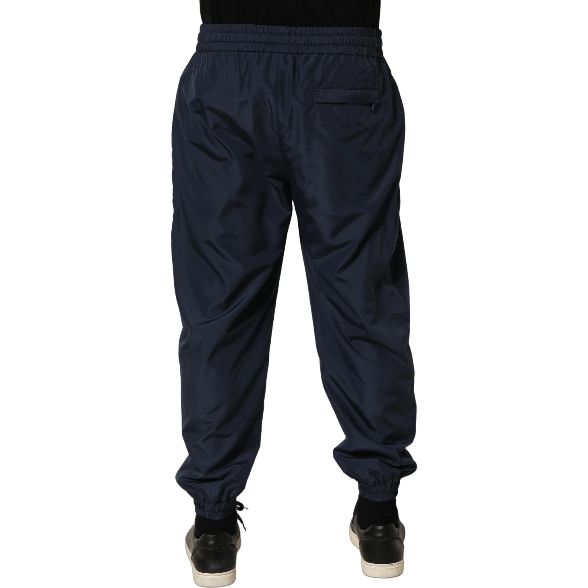 Dark Blue Polyester Jogger Sweatpants Pants