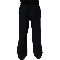 Black Linen Straight Leg Dress Trouser Pants