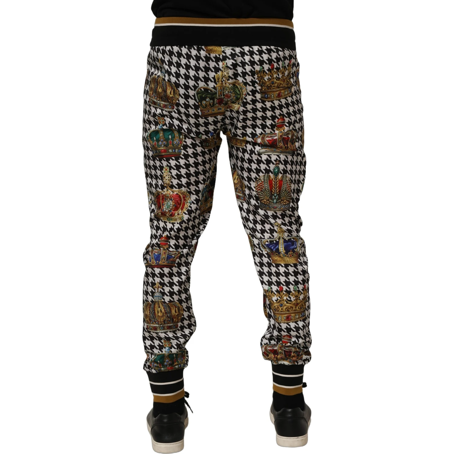 Multicolor Houndstooth Crown Men Sweatpants Pants