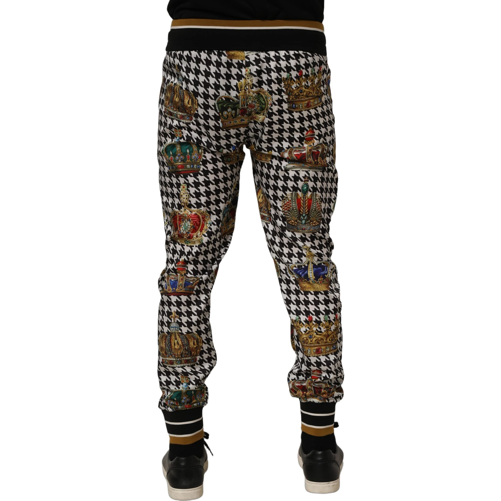Multicolor Houndstooth Crown Men Sweatpants Pants